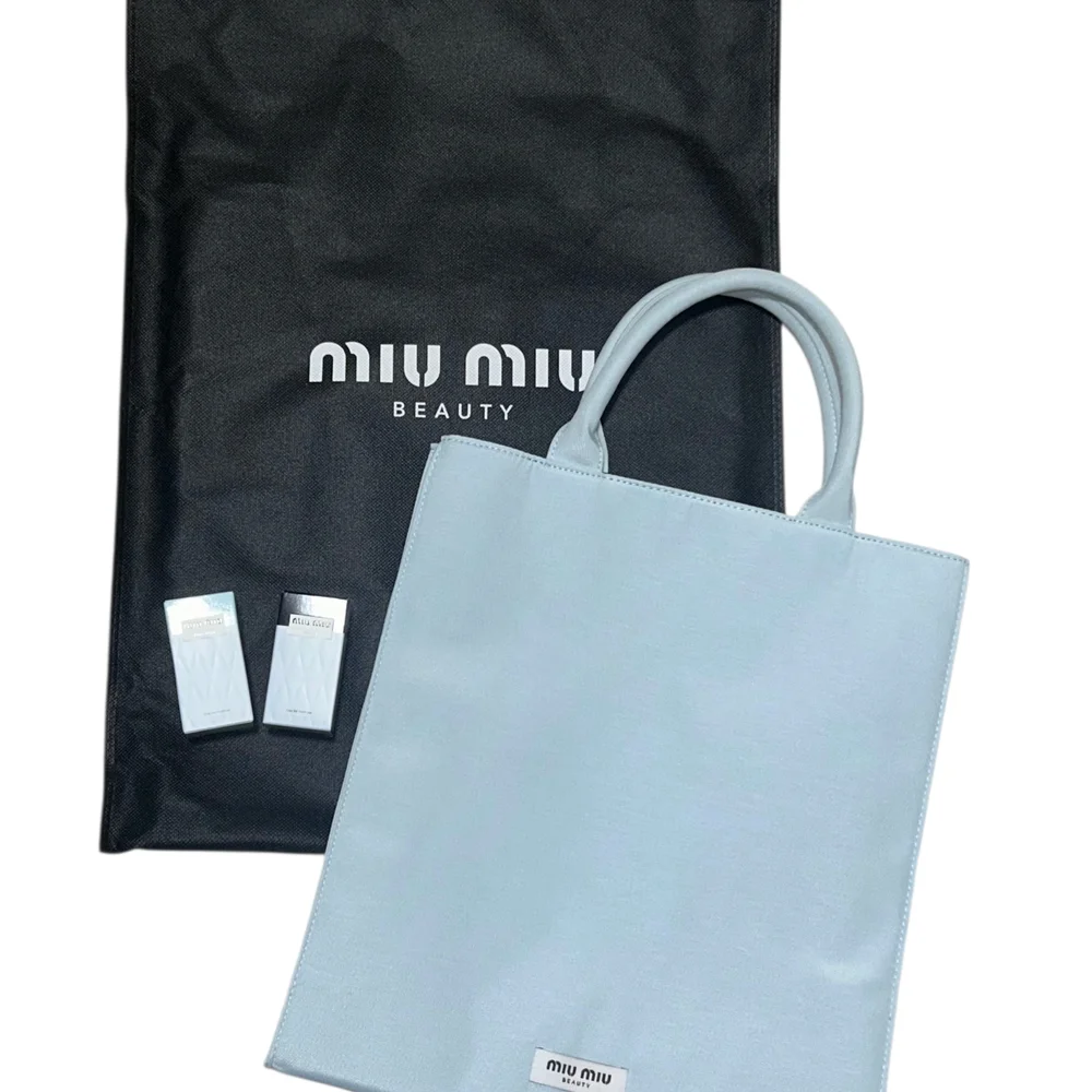 Miu Miu Sky Blue Tote Bag Gift Set With Two Miniature Eau de Parfums